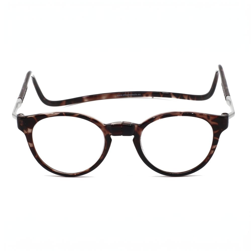 Lunettes de lecture aimantées Clic Pantos Écaille vues de face
